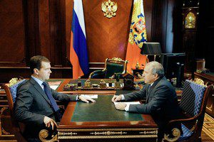 Президент РФ Дмитрий Медведев провел встречу с Эдуардом Худайнатовым