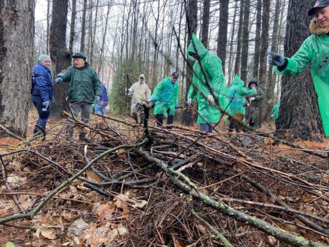 Работники АО «Мособлэнерго» приняли участие в уборке Ивантеевского дендропарка