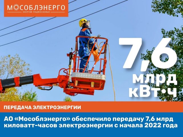 АО «Мособлэнерго» обеспечило передачу 7,6 млрд киловатт-часов электроэнергии